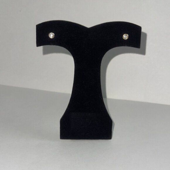 5 Mm Round Cz And Sterling Post Earrings - Picture 5 of 7